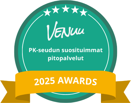 Venuu 2025 Awards: Pk-seudun suosituimmat pitopalvelut-sinetti